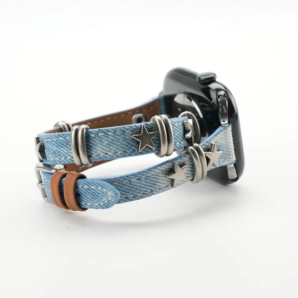 Starlight Rivet Leather Apple Watch Band