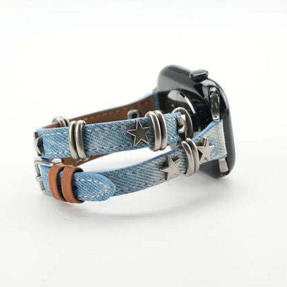 Starlight Rivet Leather Apple Watch Band