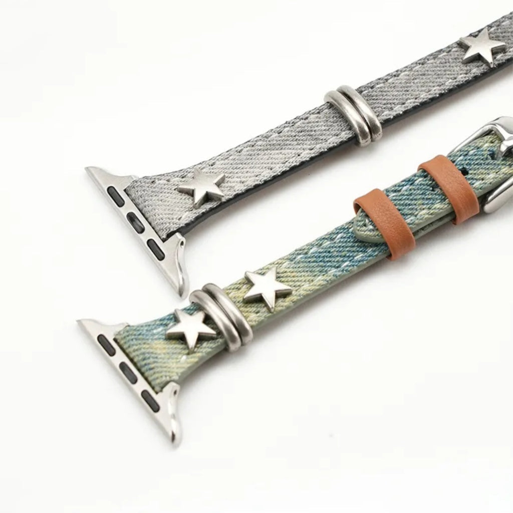 Starlight Rivet Leather Apple Watch Band
