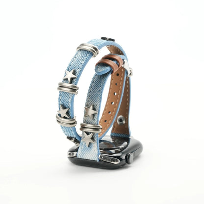 Starlight Rivet Leather Apple Watch Band