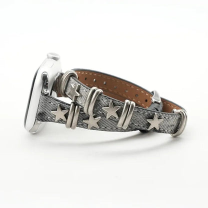 Starlight Rivet Leather Apple Watch Band