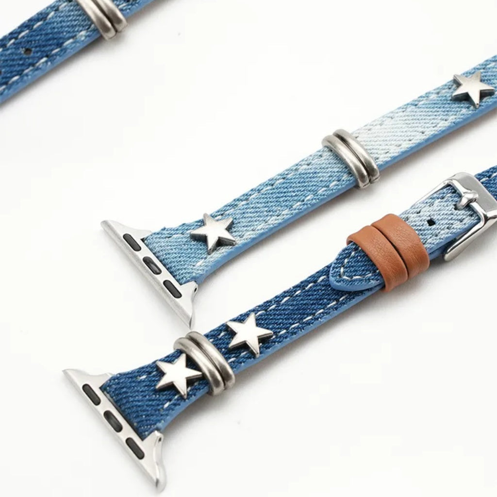Starlight Rivet Leather Apple Watch Band