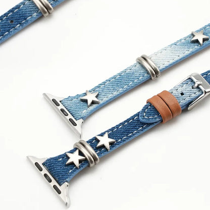Starlight Rivet Leather Apple Watch Band