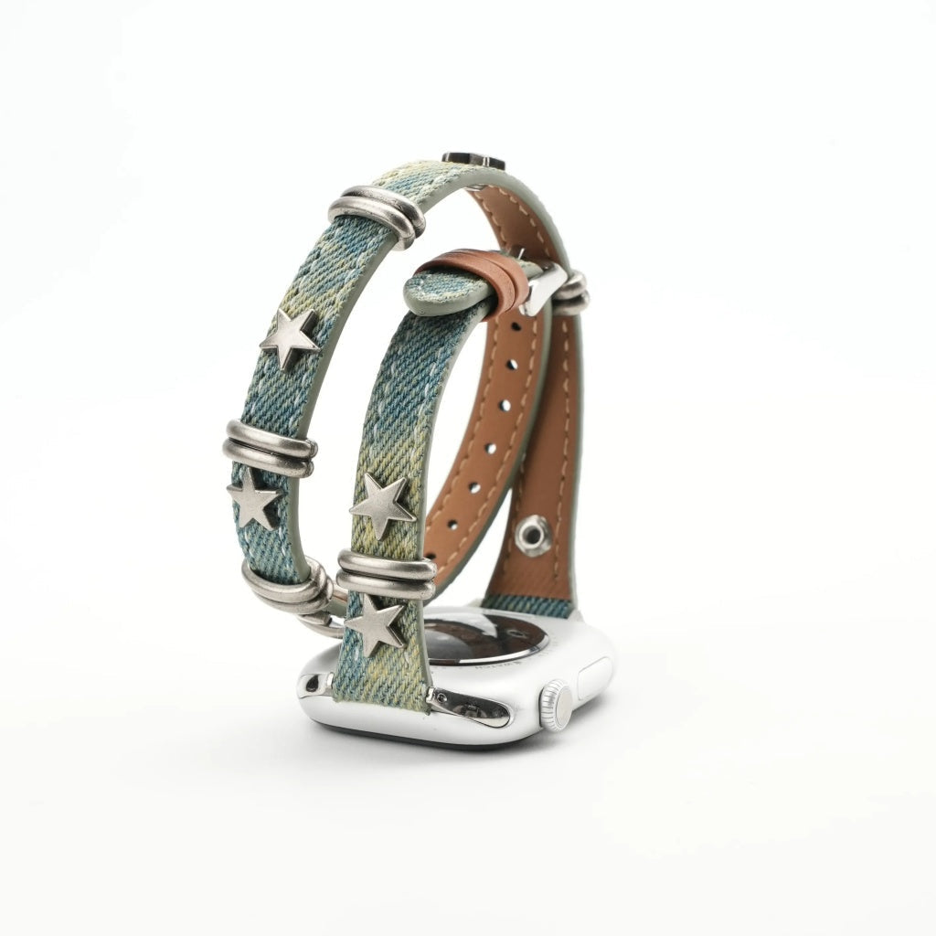 Starlight Rivet Leather Apple Watch Band