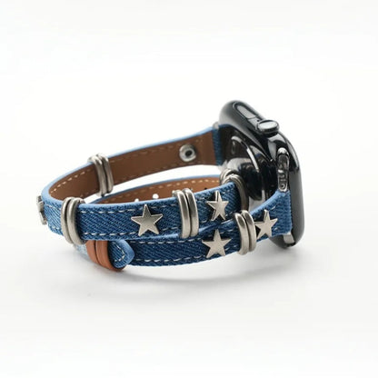 Starlight Rivet Leather Apple Watch Band