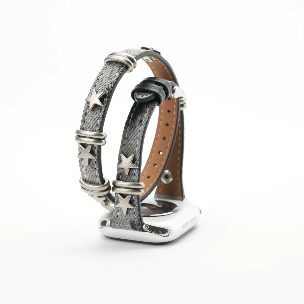 Starlight Rivet Leather Apple Watch Band