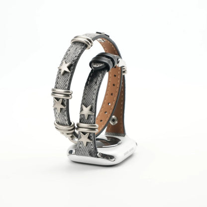 Starlight Rivet Leather Apple Watch Band